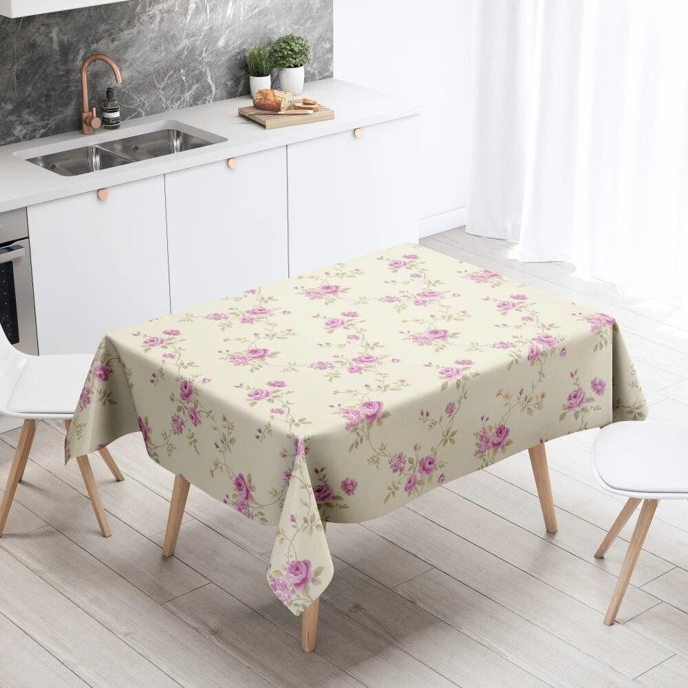 Cartoon Maple Leaf Floral Tablecloth Home Decor Anti-Stain Waterproof Table Decoration Rectangular Kitchen Fireplace Countertop