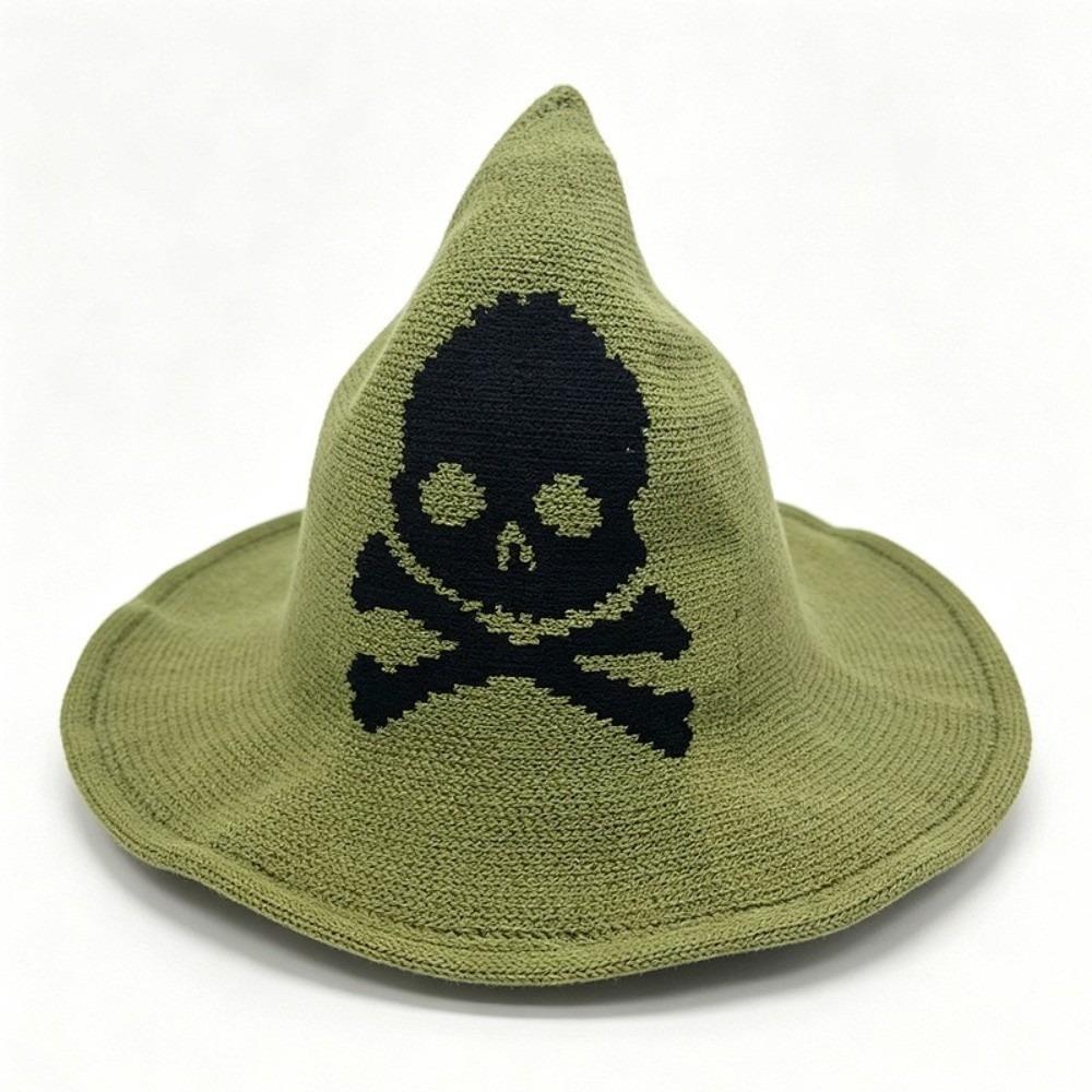 Vintage Witch Hat Halloween Wool Knit Hat Fashion Coseplay Accessories for Women