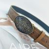 Zinc Zinc Alloy Cowgirl Buckle Belt Vintage Flower PU Hollow Belt Fashion Cowboy Waistband  Dress Decoration