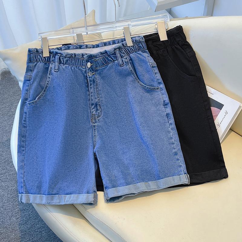 200/300 Jin Plus Size High Waist Loose Summer Jeans 3188 2XL чёрный