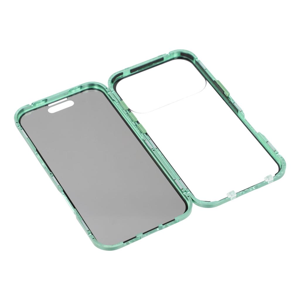 For iPhone 17 Pro Case with Anti-Spy Screen Protector Tempered Glass Metal Phone Cover Magnetic Clasp