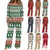 Women's Christmas Print Long Sleeve 2 Piece Set with Casual Pants