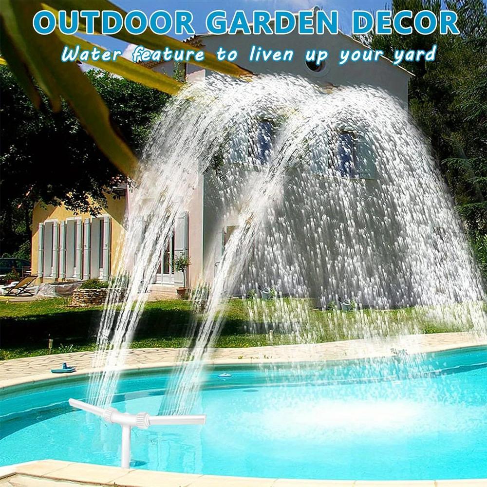 

Система дождевателя для фонтана из ПВХ - Охладитель для бассейна с водопадом высокого давления с регулируемым двойным распылительным соплом, не требующее обслуживания садовое водное сооружение