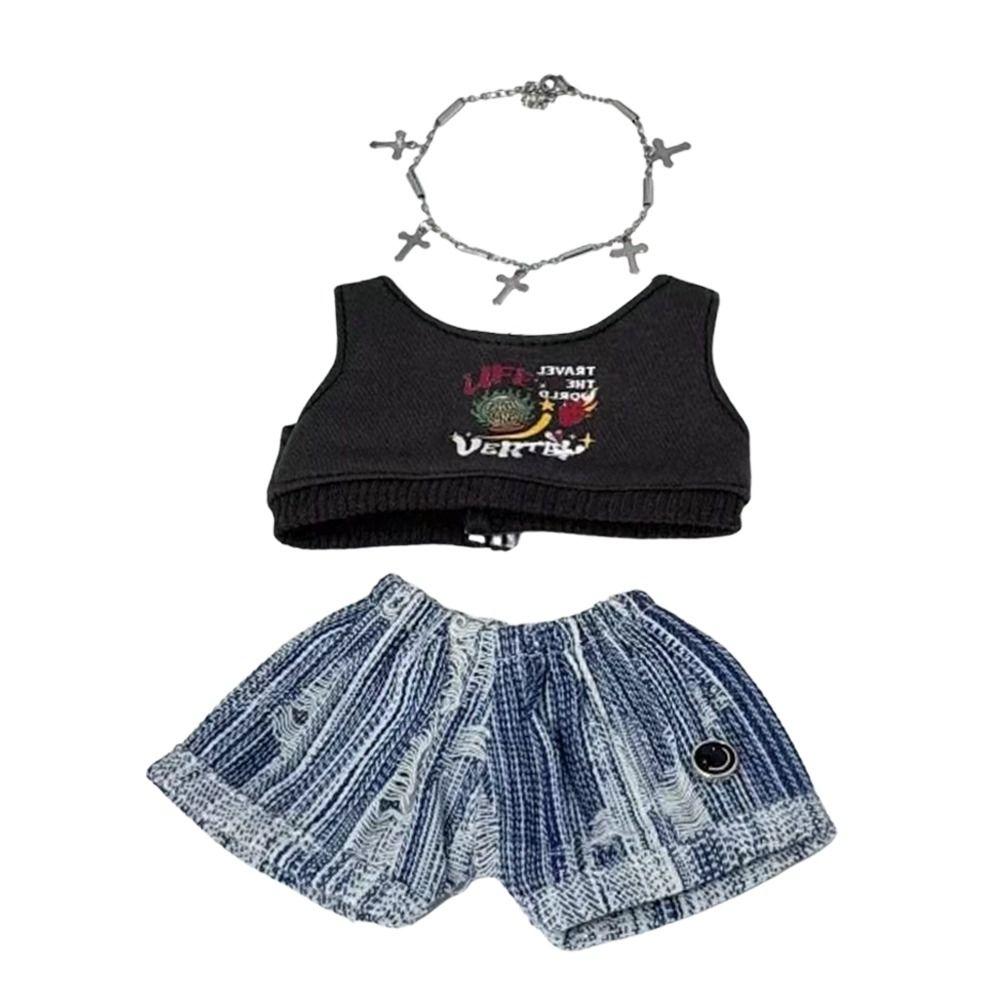 20cm Doll Clothes Replacement Outfit Changing Dress Game Miniature Vest Pants Set Cosplay Photo Props Doll Couples Dress Suit