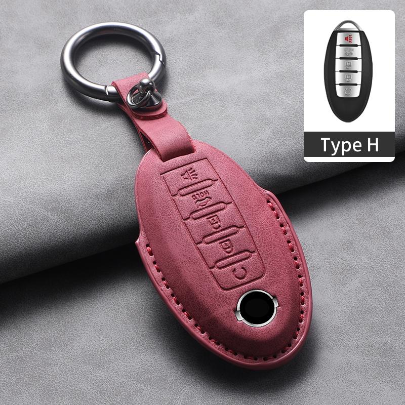 5 Buttons Leather Car Remote Key Case Cover For Nissan X Trail T32 2020 Rogue Patrol Murano Htrail Maxima Altima Sentra Qashqai