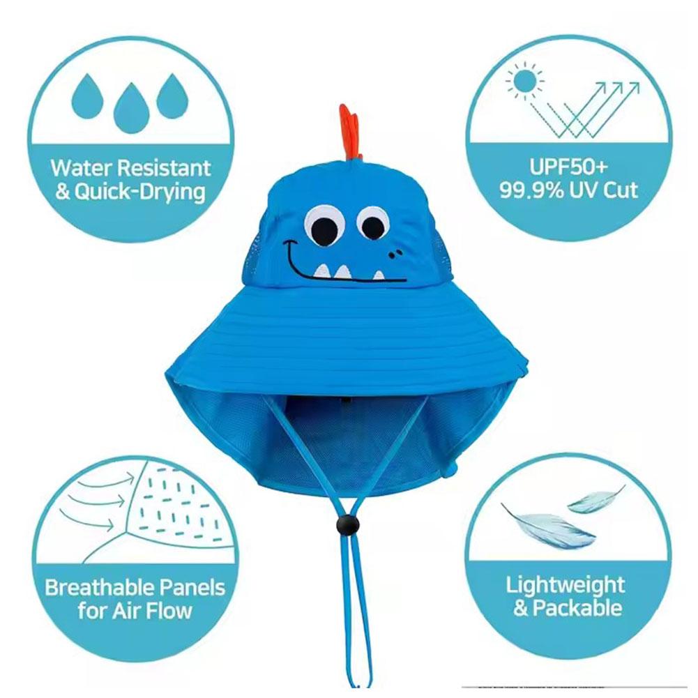 Kid Hat Summer Cap Sun Thin Breathable Large Brim Fisherman Hat Children UV Protection Going Out Beach Sun Caps