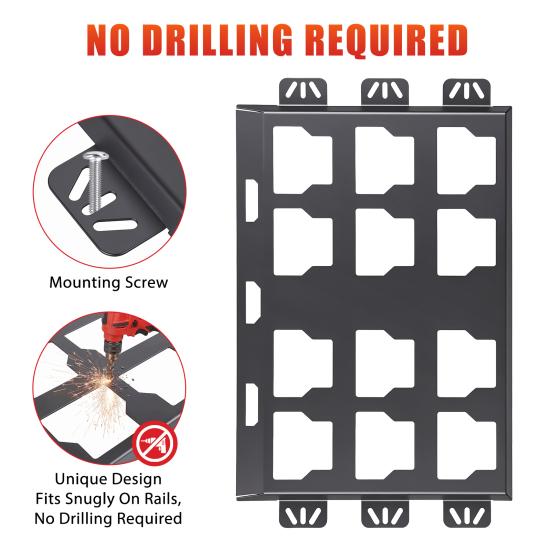 Mounting Plates for Milwaukee Toolboxes 2Pcs Packout 48-22-8486, Metal Base Toolboxes, 100 Plate Toolbox Lbs Load Capacity, Compatible with