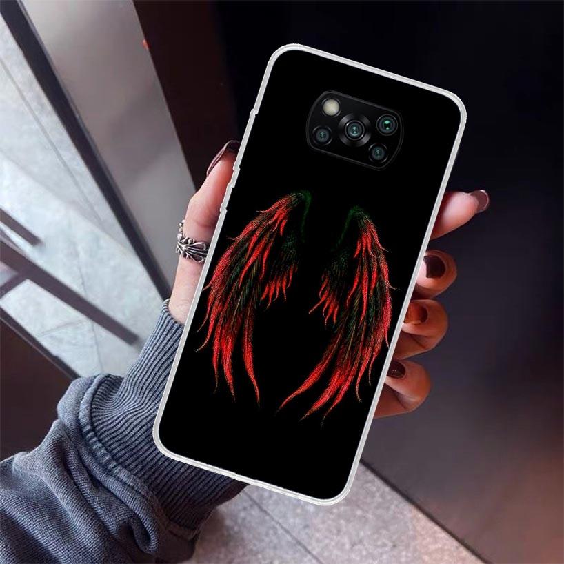 Angel Wings Feather Phone Case For Xiaomi Poco X5 X6 X7 Pro F7 Ultra M7 Redmi 15C 15 13C 13 12C 12 10 10C 10A 9 9C 9T 9A Cover P