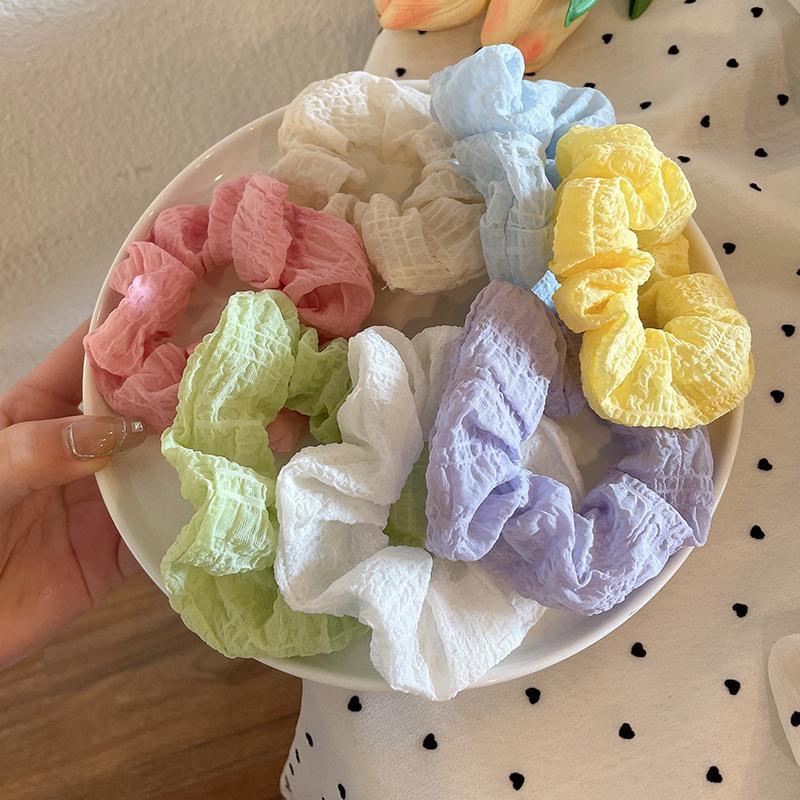 4-7pcs/set Candy Color Hair Scrunchies for Women Girls Cute Elastic Hair Ties Bands Headband Rubber Bands Hair Accessories