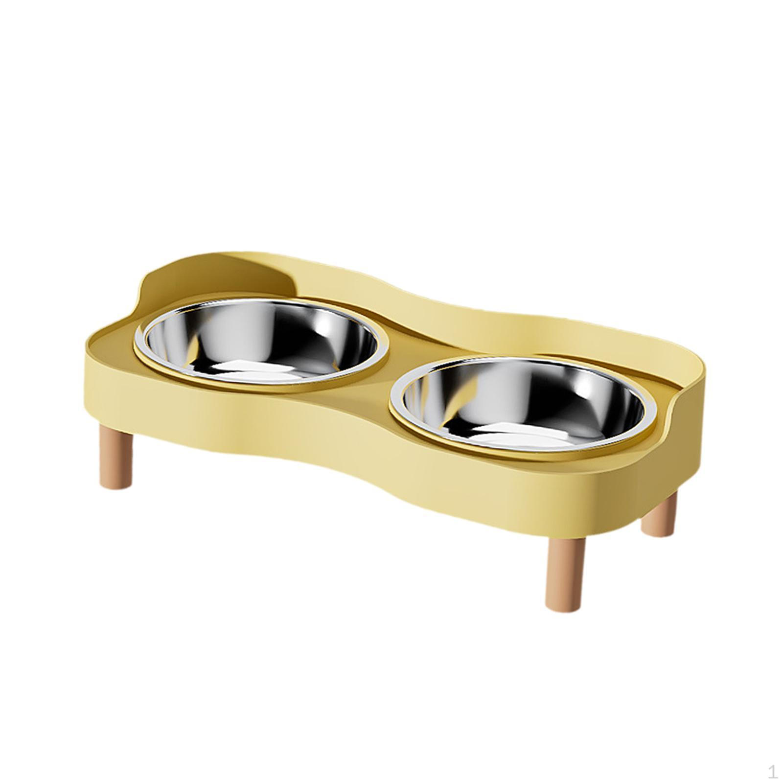 

Adjustable Stainless Steel Bowl with for Optimal Comfort During Meals And Easy to Clean. Yellow