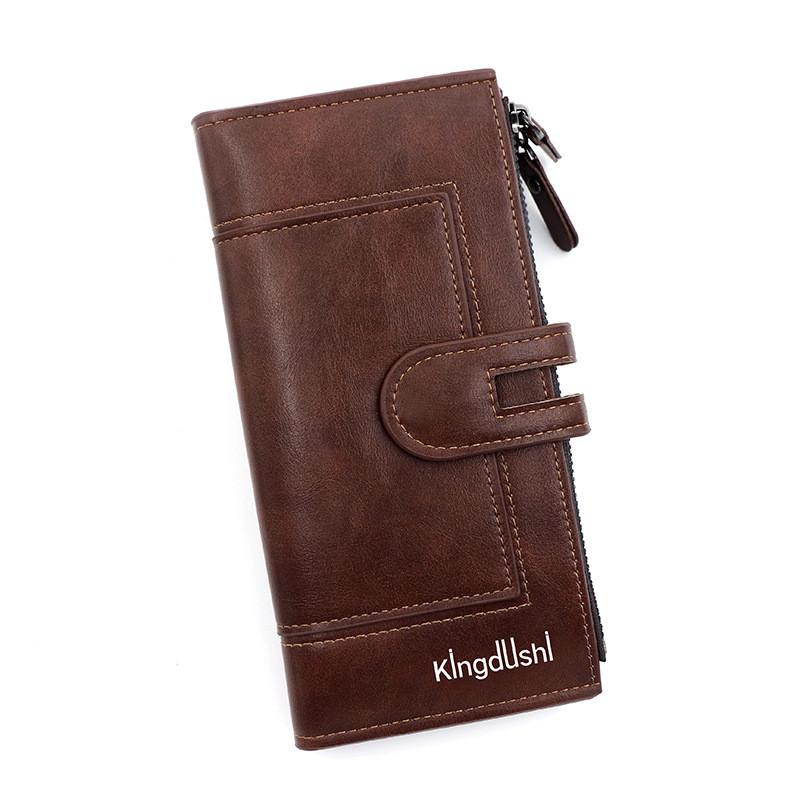 Minimalist Pu Leather Long Wallet With Magnetic Closure And Multiple Card Slots For Daily Use