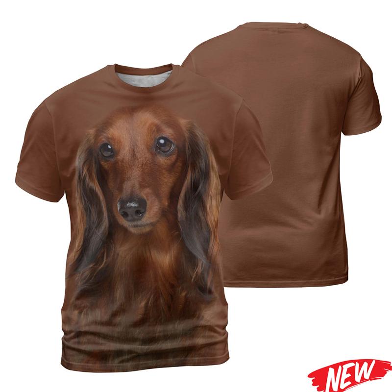 Cute 3D Printing Dog Tshirt For Men Chihuahua Pattern Short Sleeve