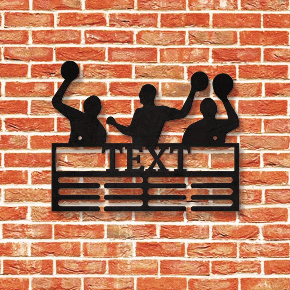 Metal Sports Medal Holder Wall Mount Display Rack Custom Player Name Plate Artistic Home Decor