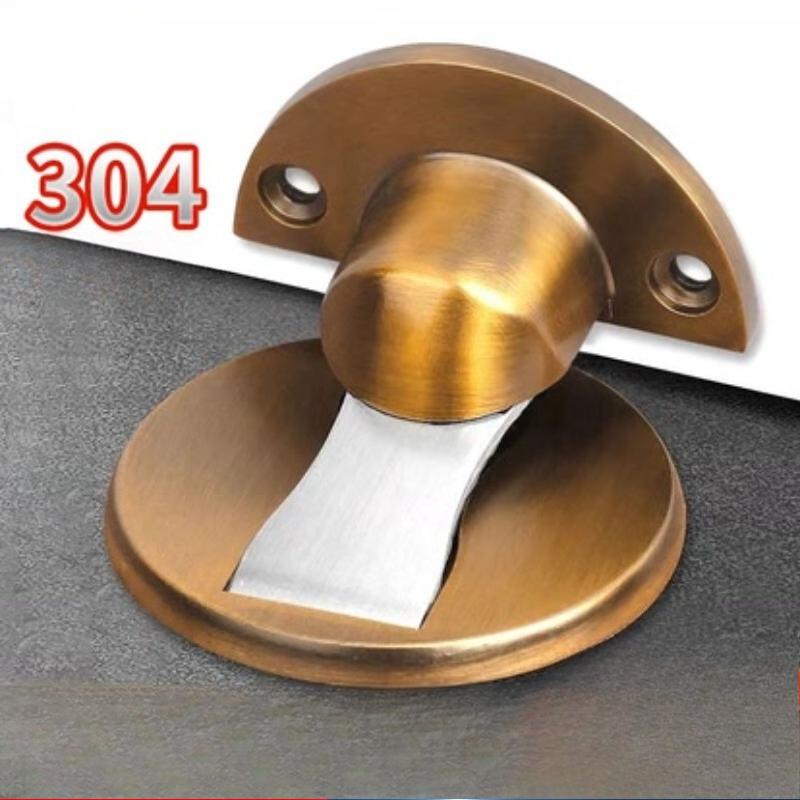 1/2PCS Punch Free Invisible Door Stop Strong Magnetic Household Bedroom Bathroom Anti Collision Mute Floor Selflocking Stopper