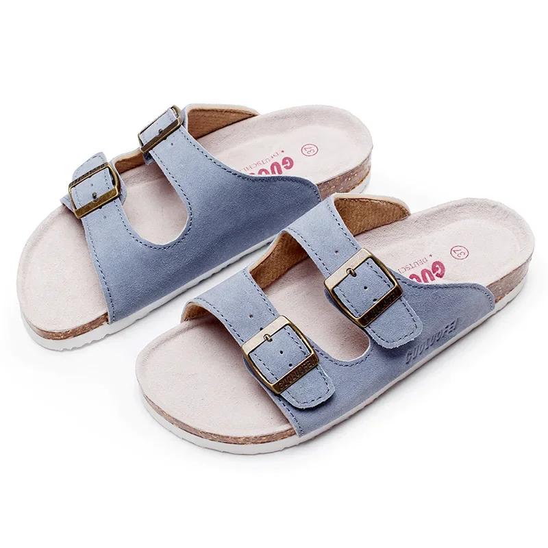 Mote 16 stil Kvinner Menn Korktøffel Kvinner Sommer Blandet Farge Casual Strand Slip on Flip Flops Slides Sko Pluss Størrelse 35-46