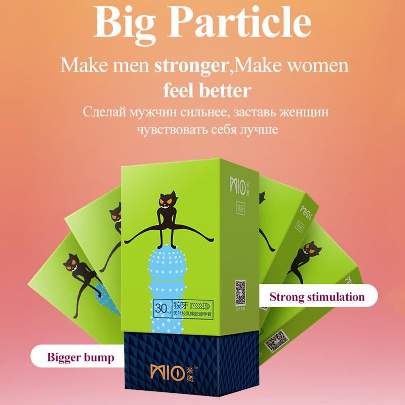 MIO Condoms for Men 32 Pcs Big Dottded G Spot Particle Condom 52mm Particles Penis Sleeve