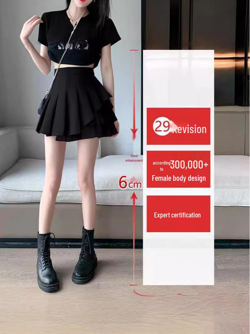 

Irregular Mesh Pleated High-Waist A-line Skirt for Women - Trendy Summer Slimming Skirt XS