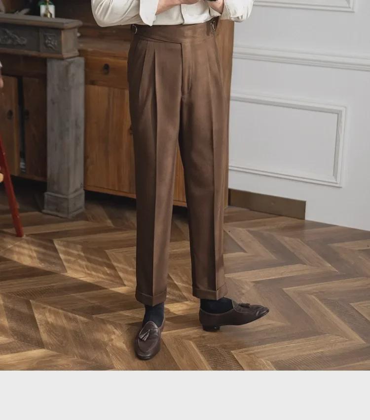 2023 Autumn/Winter Italian Naples High-Waist Straight-Leg Men's Casual Trousers