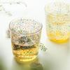 Heat Resistant Borosilicate Glass Flower Cup, Floral Glass Cup, Milk, Juice & Breakfast Drinking Glass