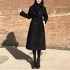 2024 Spring Winter New Lady Hepburn Style Premium Outerwear Slim Double Breasted Button Long Sleeve Woolen Coat Women M-6XL