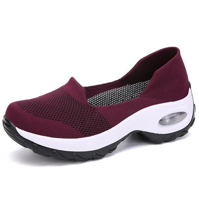 Mode Plateau-Schuhe Sneaker Damen Laufschuhe Atmungsaktives Mesh Slip-On Schuhe Frau Sportschuh Zapatillas Mujer Sneaker Damen