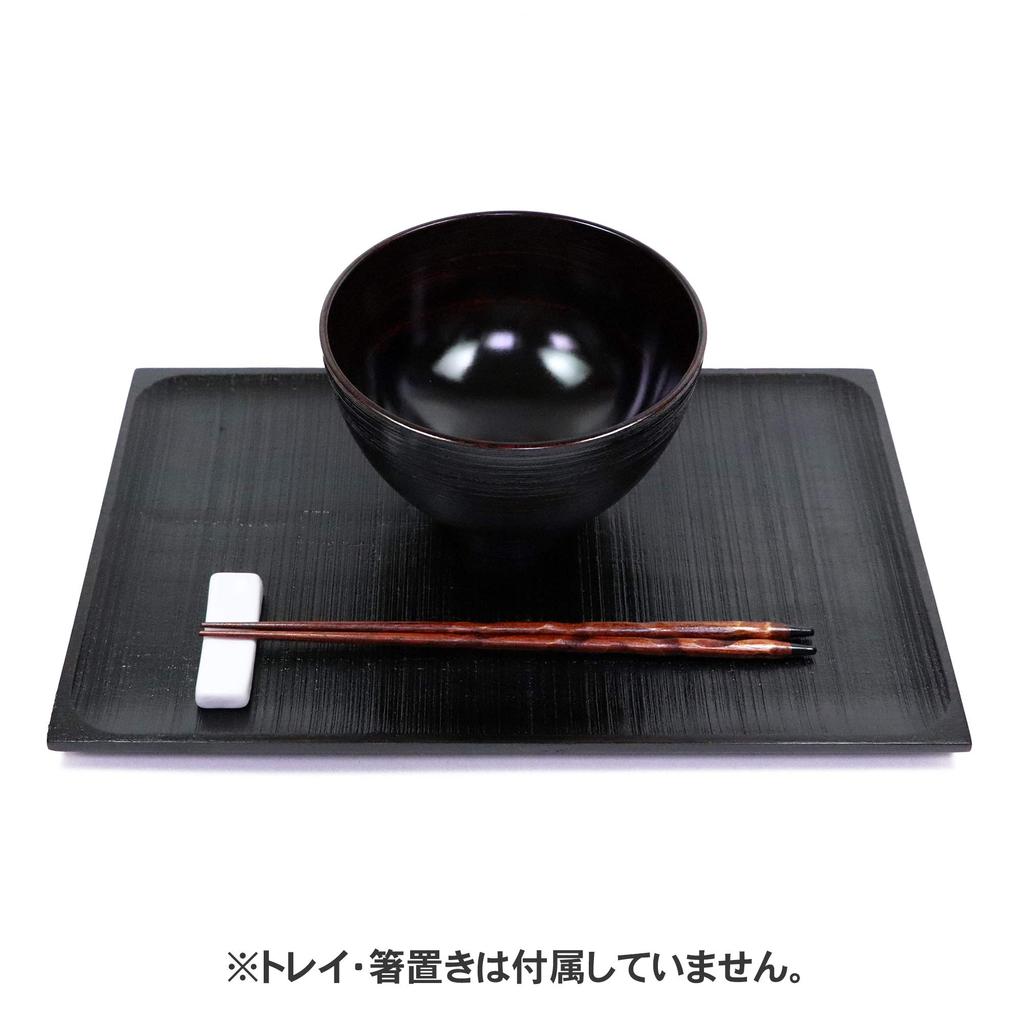 Osaka Choseido Wooden Miso Soup Akebono and Yamanaka Wood Diameter Bowl, Lacquer, Grain, Lacquered, Original, Large, 14.2cm
