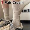 1/4 Pairs Women Lace Trimmed Knee High Socks Summer Hollow Out Design Lightweight Breathable Soft Comfortable Casual Socks