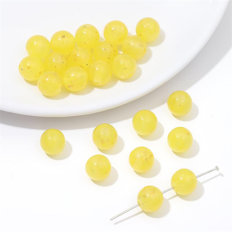 Resin Round Beads Pendant Charms for Jewelry Findings DIY Necklace Bracelet