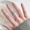 Women's Adjustable Geometric Double Layer Ring - Stackable, Versatile, Simple Temperament, Open Line Design for Index Finger.