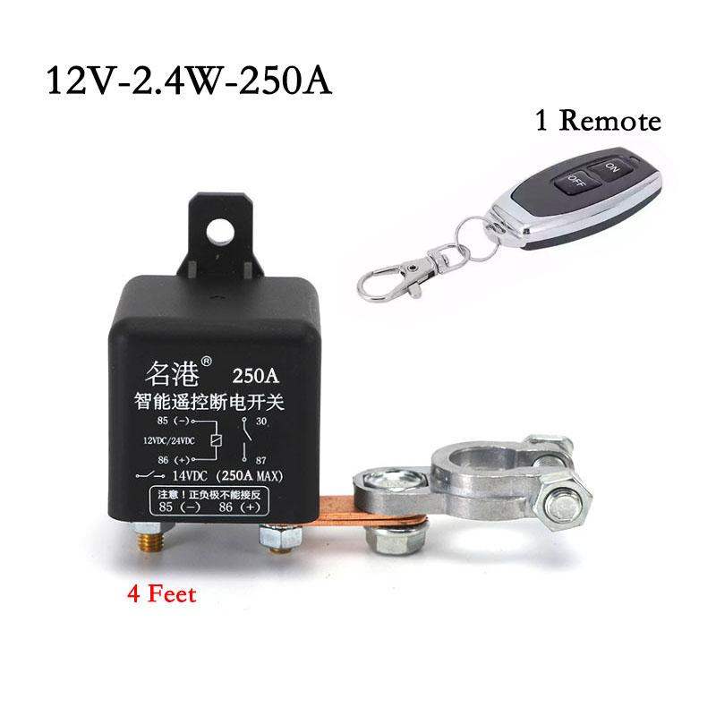 12V Universal Battery Switch Relay 120A/200A/250A Integrated Wireless Remote Control Disconnect Cut Off Isolator Master Switches