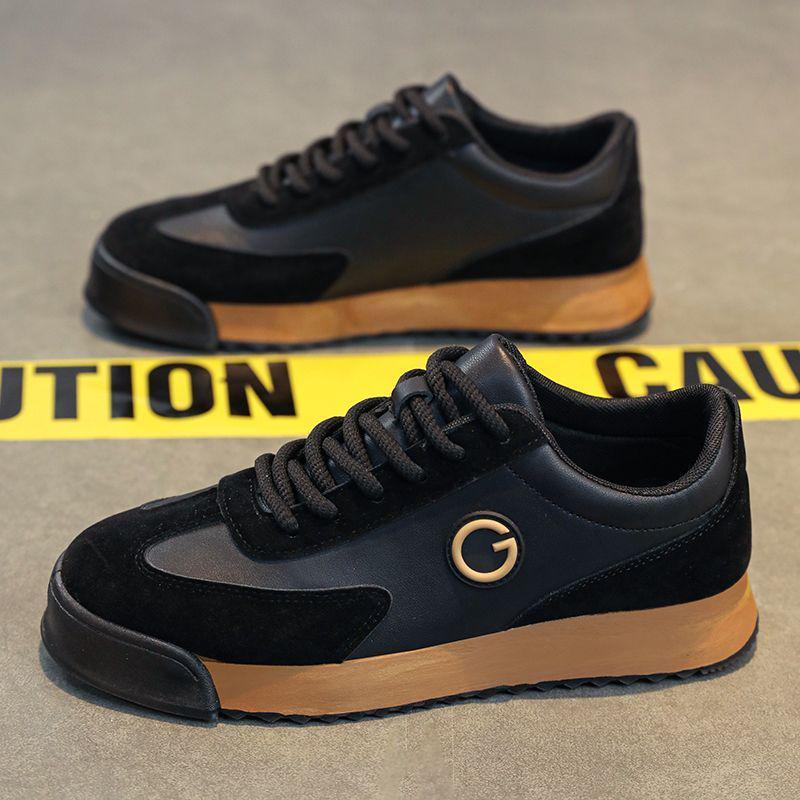 

2025 Men s Plus Size Thick Sole Leather Casual Non-slip Sports Shoes 39