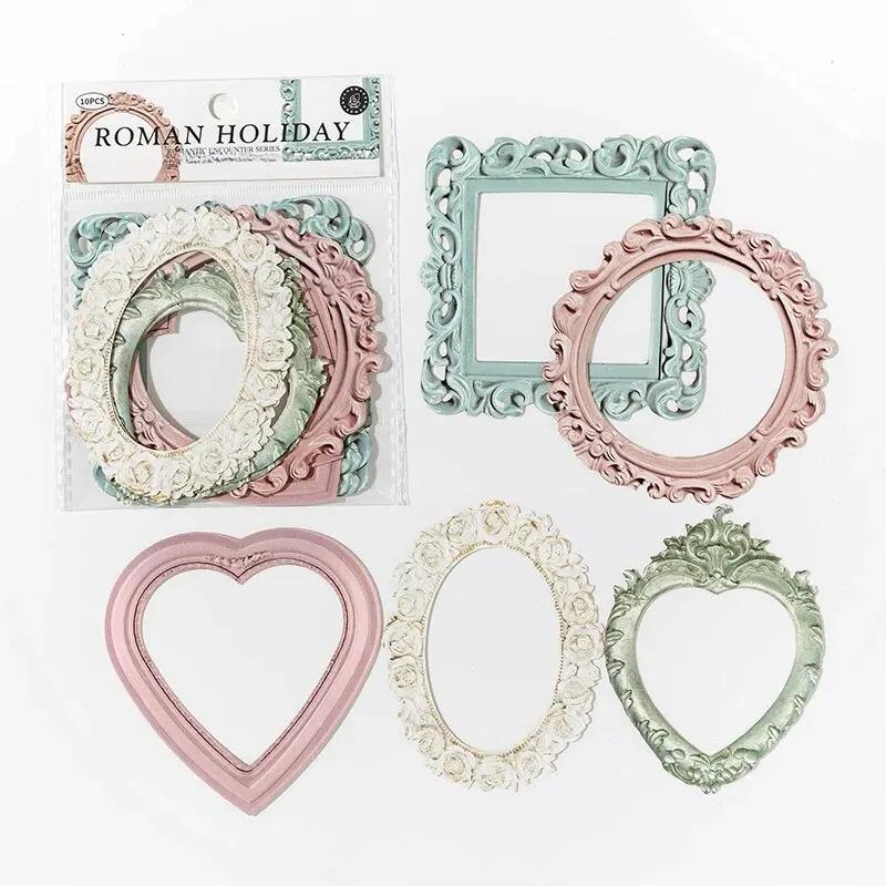 10 Sheets/Set  Hollow Relief Design Cardstock  European Architectural Modeling  Retro Style  DIY Creative Materials