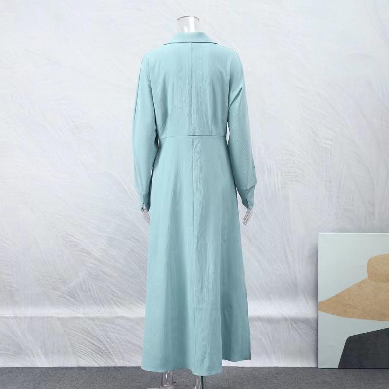 Autumn Temperament Slim Fit Lazy Style Dresses Solid Color Long Sleeved Women's Dresses