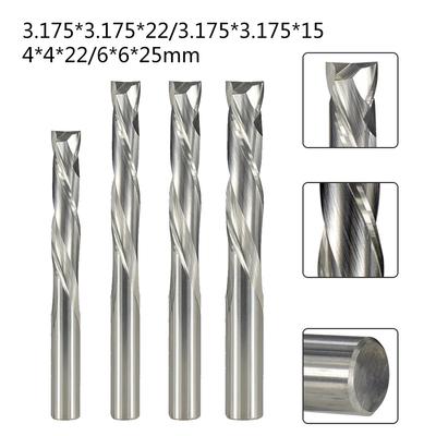 Solid Carbide 2 Flute Spiral Router Bit End Mill Up Cut For Plastic Hard Woods