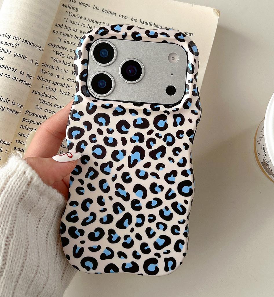 Luxury 2 In 1 Gradient Leopard Print Shockproof Protective Phone Case for IPhone 13 14 15 16 17 Pro Max Wave Edge Back Cover