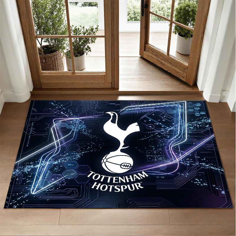 Tottenham Hotspur Design Crystal Velvet Rug Soft Decorative Mat for Bedroom Entrance