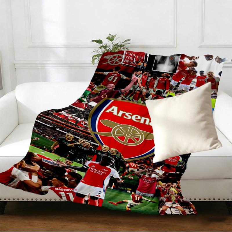 Coperta Stampata Arsenal F.C. - Morbida e Confortevole, per Camera da Letto, Viaggio, Divano, Decorazione Casa - Regalo di Compleanno Natale per Amico