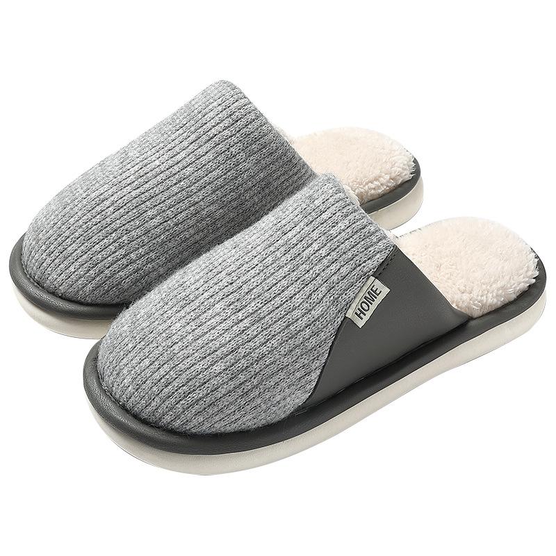 Baumwollhausschuhe Winter Indoor Zuhause Rutschfest Neues Paar Samt Warm Wolle Hausschuhe Winter