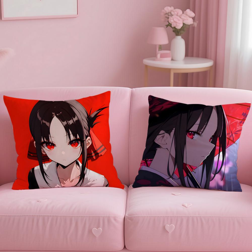 Kaguya-sama Love Is WarS Cushion Cover Comfortable Reversible Pillow Cover Ideal for Car Sofa Bedroom & Beyond
