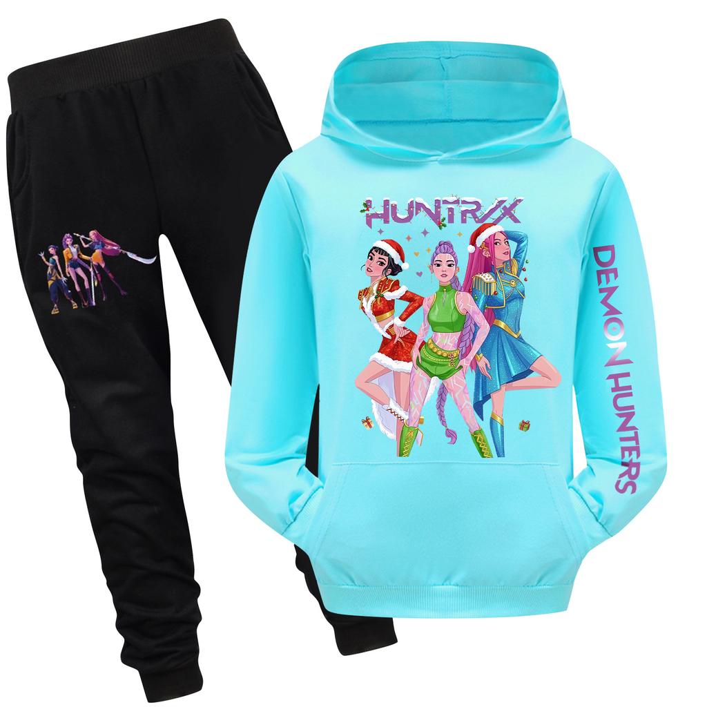Zweiteiliger Trainingsanzug für Kinder mit Kapuzenoberteil und Hose Langärmeliges bedrucktes Sweatshirt-Set