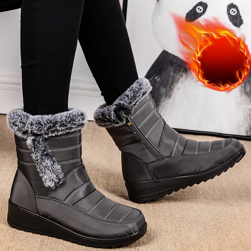 Women'S Boots Snow Plush Shoes Woman Waterproof Ladies Shoes Platform Ankle Boots Lightweight Winter Ladies Boots Botas Mujer