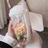 Portable Salad Cup With Fork Fresh Salad Container Bottle Vegetable Fruit Breakfast Lunch Carry To Go For Work Travel Picnic