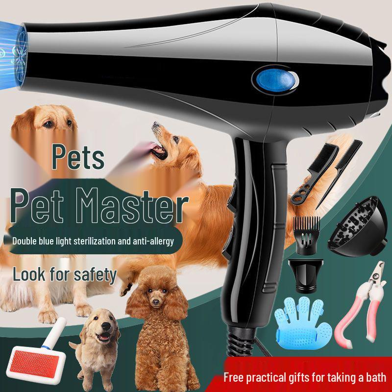 Vysoce výkonný, nízko hlučný fén na srst pro psy a kočky s péčí o negativní ionty