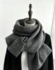 Solid Color Popular Soft Waxy Scarf Girls Winter Korean Dark Gray Couple Winter Thickened Warm Scarf Men and Women