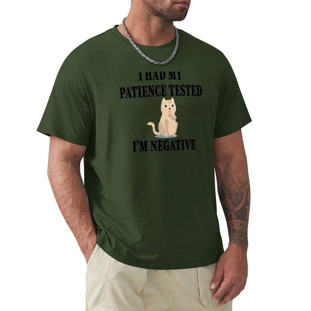 My Patience Tested I'M Negative T-Shirt Graphics Plus Size Clothes Aesthetic Clothes Baggy Shirts T Shirts For Men