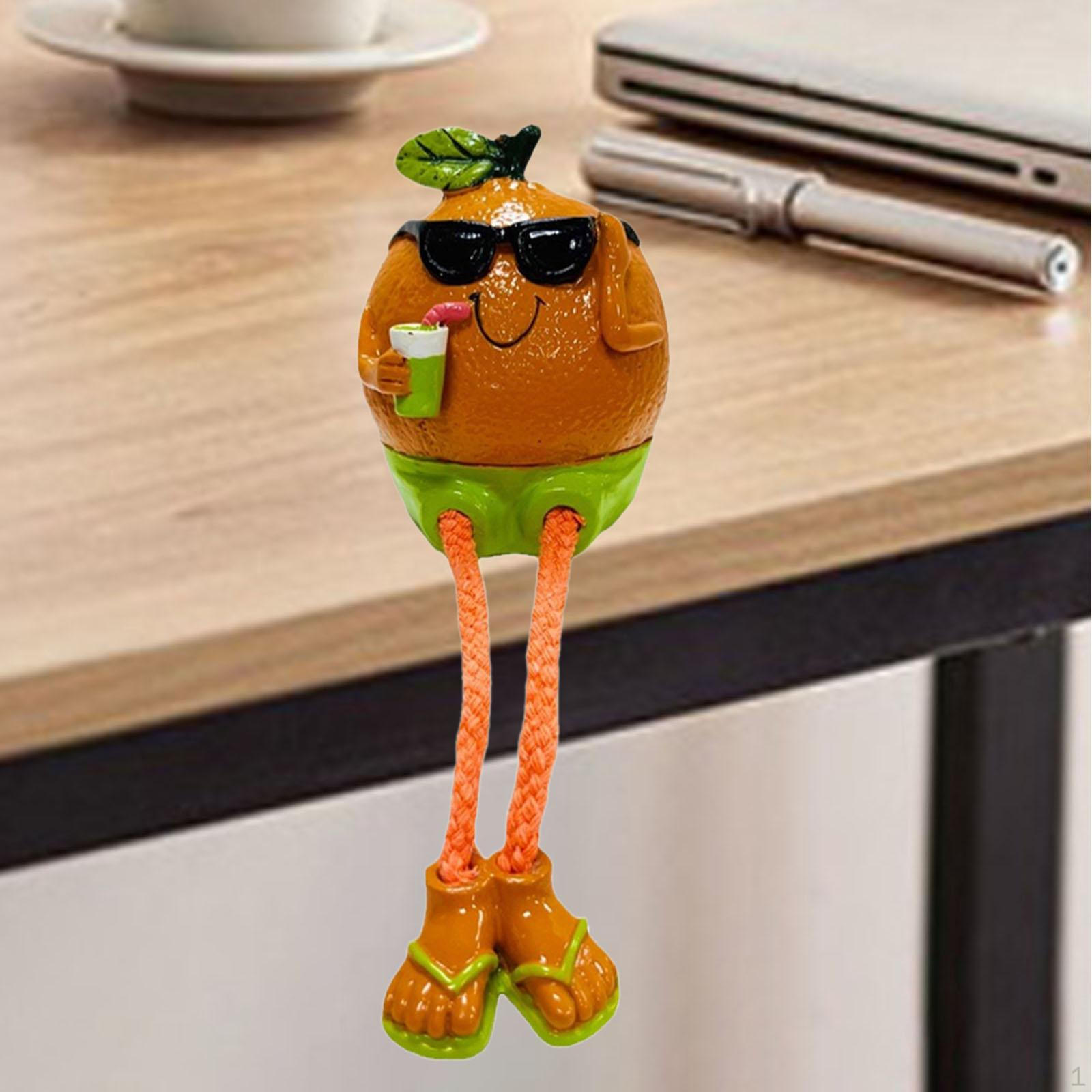 

Статуя с висящими ногами, имитация фруктов, забавные фигурки ручной работы, украшение для оранжевый