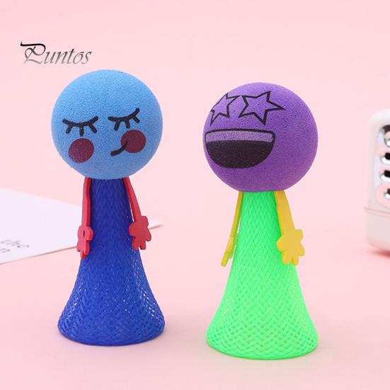 10Pcs Spring Jumping Man Toy Press Kids Bouncing Cartoon Expression Ball Launcher Game Toddlers Boys Girls Kindergarten Party Favors Gift Bag Fillers