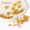 High Quality DIY Jewelry Accessories 4/5/6/8MM Brass Round Hollow Spacer Beads 18K Gold Plated Separator Beads Bracelet Beads