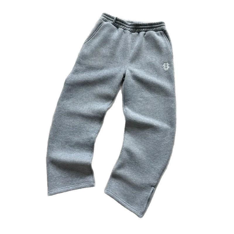 European & American Embroidered Hip Hop Zipper Sweatpants - Men's and Women's Casual Long Pants