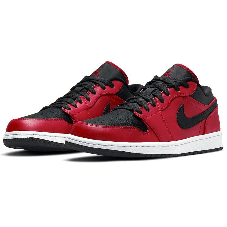 Air Jordan 1 Low Reverse Bred Men Sneakers Gym-Red Black White 553558-605